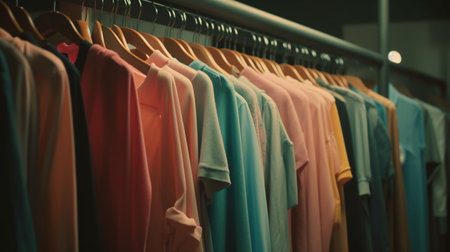 Fashionable clothes hanging on a hanger. Generative AIの素材