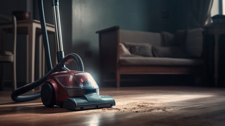 Vacuum cleaner on the floor. Generative AIの素材