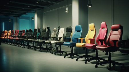 office chairs at store. Generative AIの素材