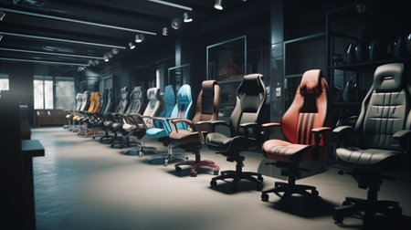 office chairs at store. Generative AIの素材