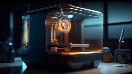 3d printer machine. Generative AIの素材