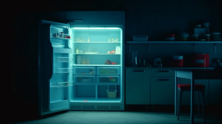 Fridge at home. Generative AIの素材