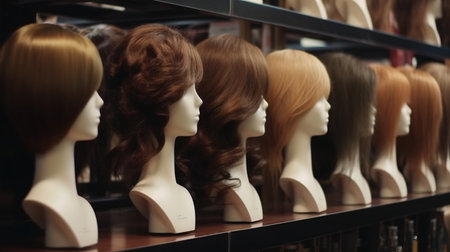 hair wigs. Generative AIの素材