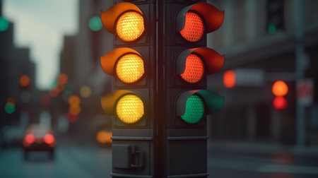 traffic light in the city. Generative AIの素材