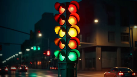 traffic light in the city. Generative AIの素材