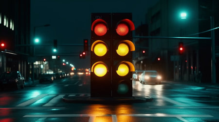 traffic light in the city. Generative AIの素材