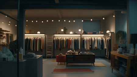 Fashion luxury elegance clothes in the shop. Generative AIの素材