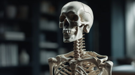 Human skeleton on medical room. Generative AIの素材