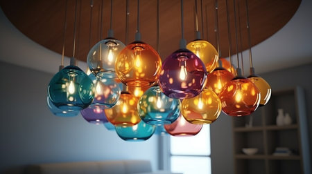 Lamp on ceiling. Generative AIの素材