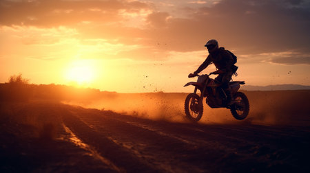 Supercross, motocross, high speed. sport concept. Generative AIの素材