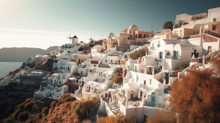Santorini island, Greece. Generative AIの素材