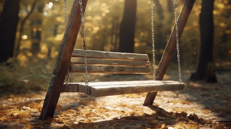 swing in the forest. Generative AIの素材