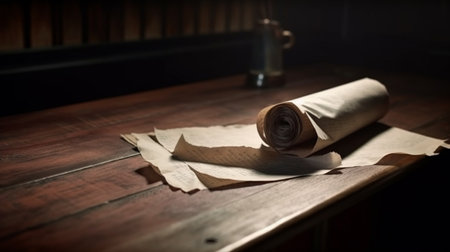 paper sheets on the table. Generative AIの素材