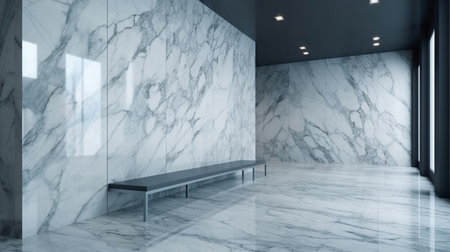 White room with a marble wall texture. Generative AIの素材