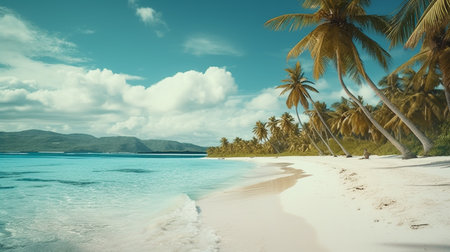 Beach of Maldives at summer. Generative AIの素材