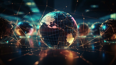 global network connection. Generative AIの素材