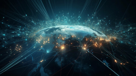 global network connection. Generative AIの素材