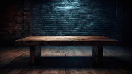 wooden table. Generative AIの素材