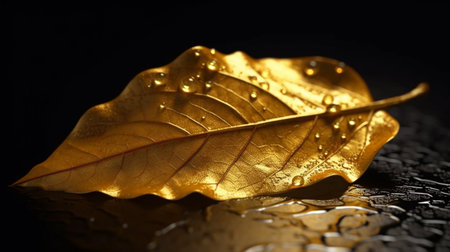 golden leaf. Generative AIの素材