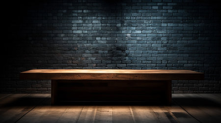 wooden table. Generative AIの素材