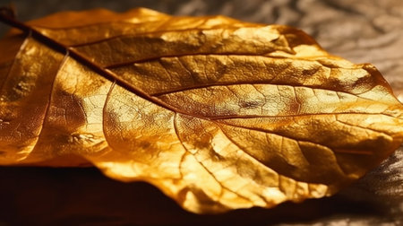 golden leaf. Generative AIの素材
