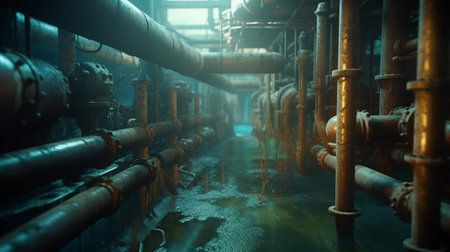 Industrial pipeline, oil and gas. Generative AIの素材