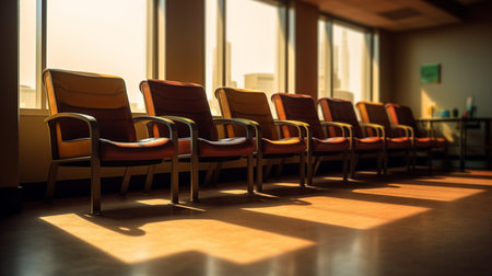 Chairs in the waiting room. Generative AIの素材