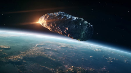 Meteor to earth. Generative AIの素材