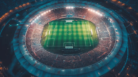 Top view of a soccer stadium. Generative AIの素材