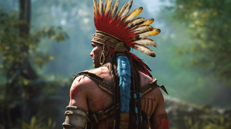 View from Behind on Indian. Generative AIの素材