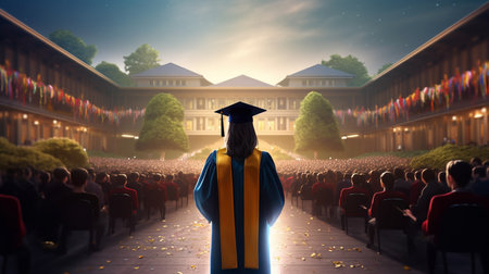 Student graduate of the university. Generative AIの素材