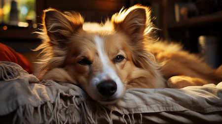dog relaxing. Generative AIの素材