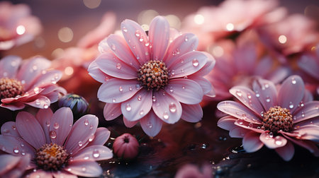 Beautiful Pink flowers background. Generative AIの素材