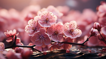 Beautiful Pink flowers background. Generative AIの素材