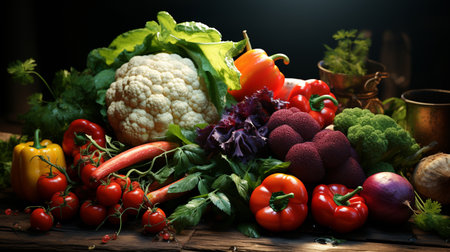 Vegetables and Fruits. Generative AIの素材