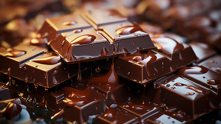 Close up dark chocolate. Generative AIの素材