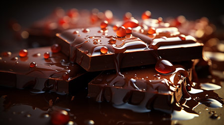 Close up dark chocolate. Generative AIの素材