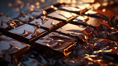 Close up dark chocolate. Generative AIの素材