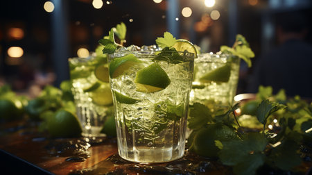 Mojito drinks. Generative AIの素材