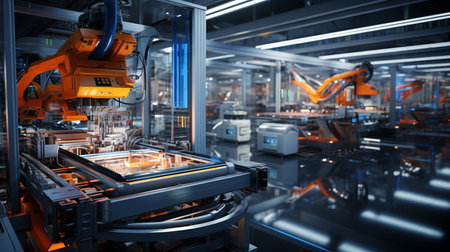 smart factory interior. Generative AIの素材