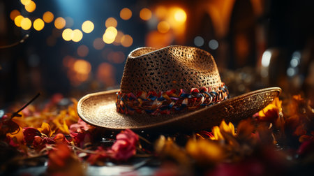 Straw hat. Generative AIの素材