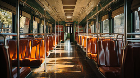 Empty bus interior. Generative AIの素材
