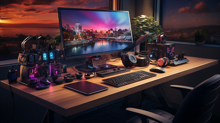 Group of objects necessary for work of web designer or graphic designer. Generative AIの素材