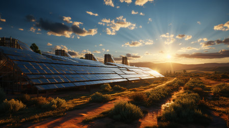 solar power station. Generative AIの素材