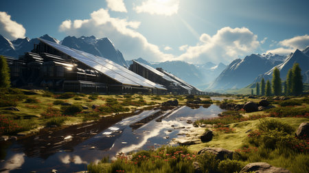 solar power station. Generative AIの素材