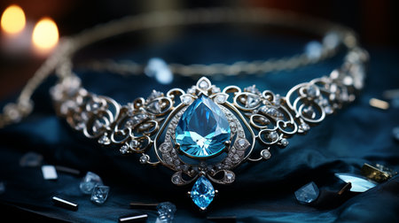 Stylish presentation of necklace. Generative AIの素材