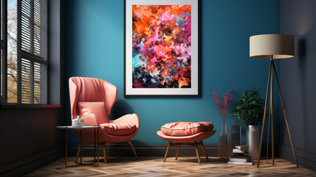 Artistic frame canvas in studio. Generative AIの素材