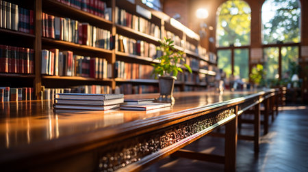 library interior. Generative AIの素材