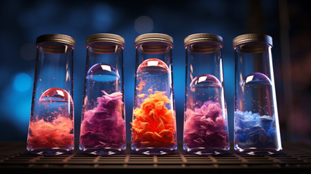 Test tube with Liquid Nitrogen cryostorage. Generative AIの素材