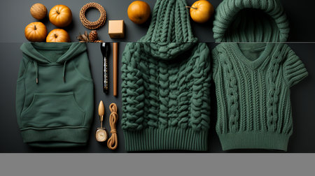 Women's warm winter clothing. Generative AIの素材